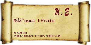 Ménesi Efraim névjegykártya